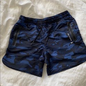 Koral men’s camo shorts with front zipper pockets